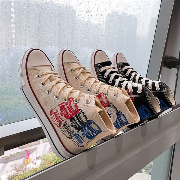 personalized high canvas korean version versatile men's fashion sho spring and summer students' breathable, Black
personalized high canvas korean version versatile men's fashion sho spring and summer students' breathable, Black