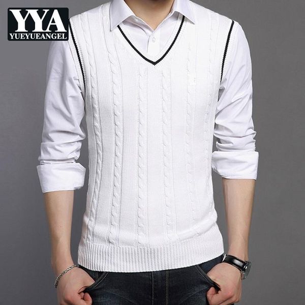 harajuka vintage spring mens sleeveless vests v-neck casual male slim pullover sweater preppy style knitting plus size, White;black
harajuka vintage spring mens sleeveless vests v-neck casual male slim pullover sweater preppy style knitting plus size, White;black
