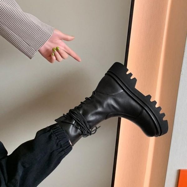 boots cool soft leather thick bottom with handsome in autumn and winter 2021, women's, Black
boots cool soft leather thick bottom with handsome in autumn and winter 2021, women's, Black