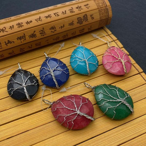 charms natural stone pendant multicolor drop-shaped metal winding tree of life can be diy to make charm necklace earrings decoration, Bronze;silver 
charms natural stone pendant multicolor drop-shaped metal winding tree of life can be diy to make charm necklace earrings decoration, Bronze;silver