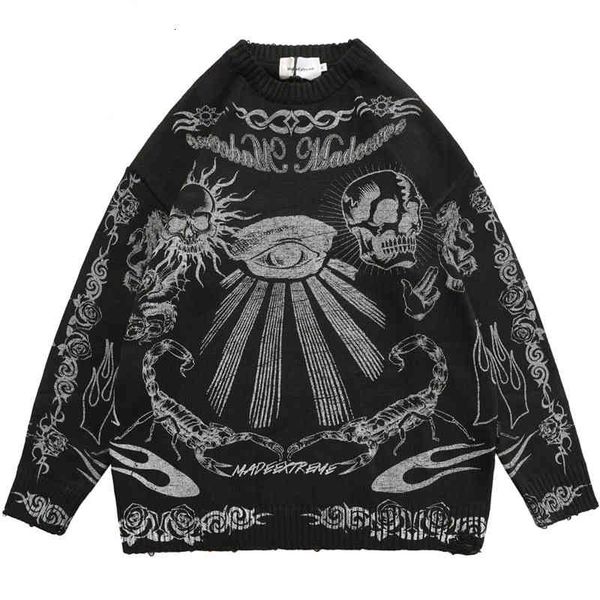men's sweaters hip hop streetwear men oversized skull printed vintage pullover knitted gothic punk jumper skeleton fashion gguj, White;black
men's sweaters hip hop streetwear men oversized skull printed vintage pullover knitted gothic punk jumper skeleton fashion gguj, White;black
