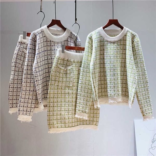two piece dress autumn women knitted sweater o-neck pieces warm and pullovers with skirt femme tricot pull gspe, White
two piece dress autumn women knitted sweater o-neck pieces warm and pullovers with skirt femme tricot pull gspe, White