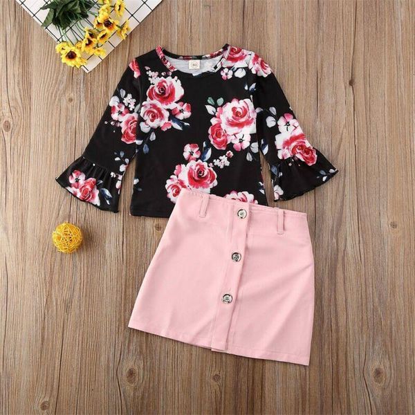 clothing sets baby & children's 1-5years 2pcs toddler kid girl outfit clothes floral long sleeve+skirt dress set, White 
clothing sets baby & children's 1-5years 2pcs toddler kid girl outfit clothes floral long sleeve+skirt dress set, White