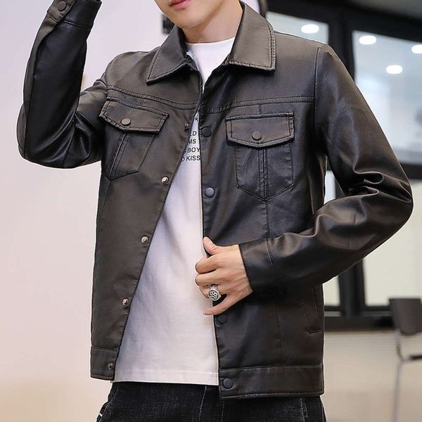 korean fashion new fall 2019 pu leather lapel slim fit casual men's jacketwinter, Black;brown
korean fashion new fall 2019 pu leather lapel slim fit casual men's jacketwinter, Black;brown