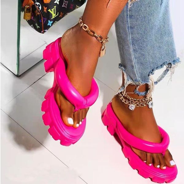 slippers 2021 arrival wholesale candy color pu flip-flops platform heels thick soles summer beach sandals flat shoes slides, Black
slippers 2021 arrival wholesale candy color pu flip-flops platform heels thick soles summer beach sandals flat shoes slides, Black