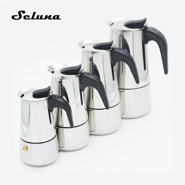 coffee pots 2/4/6/9 cup moka maker pot stainless steel espresso latte italian stovefilter mocha for barista
coffee pots 2/4/6/9 cup moka maker pot stainless steel espresso latte italian stovefilter mocha for barista