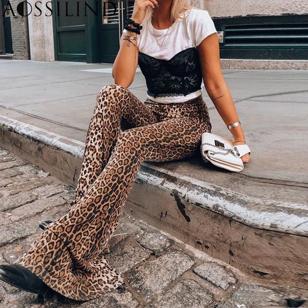 women's pants & capris aossilind summer autumn leopard print casual pant women high waist flare streetwear fashion trousers, Black;white
women's pants & capris aossilind summer autumn leopard print casual pant women high waist flare streetwear fashion trousers, Black;white
