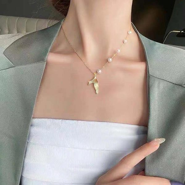 pendant necklaces korean style fashion pearl chain mermaid tail women female no fade stainless steel clavicle necklace jewelry, Silver
pendant necklaces korean style fashion pearl chain mermaid tail women female no fade stainless steel clavicle necklace jewelry, Silver