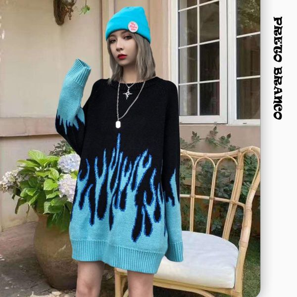 women's sweaters 2021 autumn lovers' clothes european and american fashion men same blue flame sweater loose pullover lj, White;black
women's sweaters 2021 autumn lovers' clothes european and american fashion men same blue flame sweater loose pullover lj, White;black