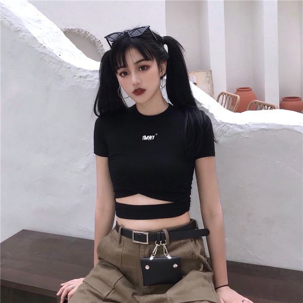 black tee women bodycon crop t-shirts gothic streetwear letter print short sleeve female t-shirts, White
black tee women bodycon crop t-shirts gothic streetwear letter print short sleeve female t-shirts, White