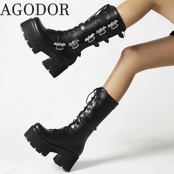 boots agodor gothic knee high womens platform heels tall fashion githic shoes buckle patent leather motorcycle, Black
boots agodor gothic knee high womens platform heels tall fashion githic shoes buckle patent leather motorcycle, Black
