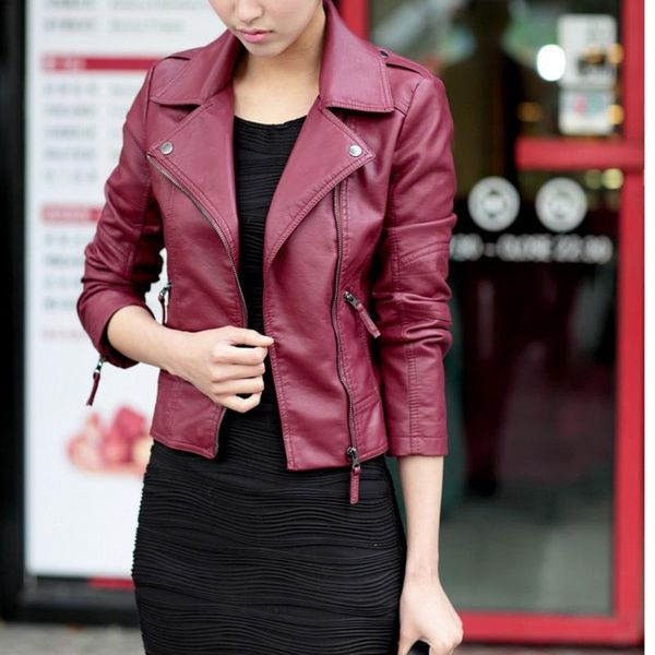 trendy european style pu leather jacket 2021 winter autumn motorcycle leather coat women slim biker coat streetwear punk outwear, Black;brown
trendy european style pu leather jacket 2021 winter autumn motorcycle leather coat women slim biker coat streetwear punk outwear, Black;brown