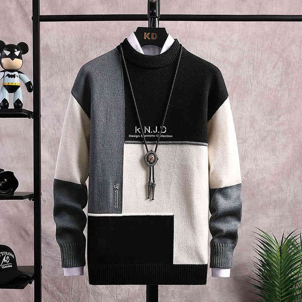 2021 autumn and winter warm men's casual slim o-neck pullover fashion splicing knitted sweater men, Black
2021 autumn and winter warm men's casual slim o-neck pullover fashion splicing knitted sweater men, Black