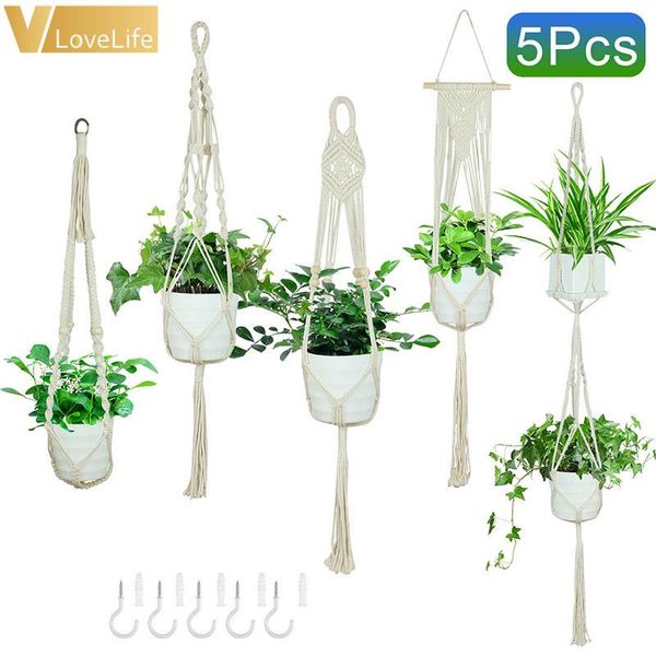 hanging flower pot macrame plant hangers set basket knotted rope flower pot garden accessories hanging basket with hook
hanging flower pot macrame plant hangers set basket knotted rope flower pot garden accessories hanging basket with hook