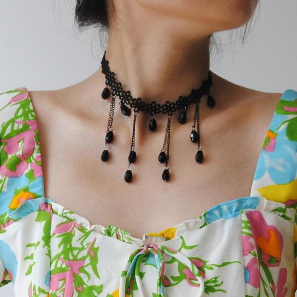 chokers woman handmade gothic fashion black pendant vintage lace women's choker necklace jewelry accessories, Golden;silver
chokers woman handmade gothic fashion black pendant vintage lace women's choker necklace jewelry accessories, Golden;silver