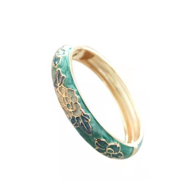bangle simple fashion gold environmental protection plating enamel pink white green flowers bracelet, Black
bangle simple fashion gold environmental protection plating enamel pink white green flowers bracelet, Black