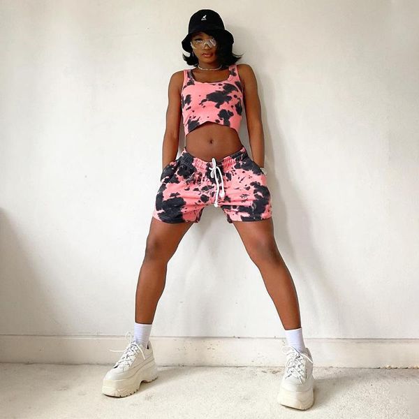 women's tracksuits 2021 women drawstring shorts sports fitness two-piece pink personalized tie-dye printing cropped and with pockets, Gray
women's tracksuits 2021 women drawstring shorts sports fitness two-piece pink personalized tie-dye printing cropped and with pockets, Gray