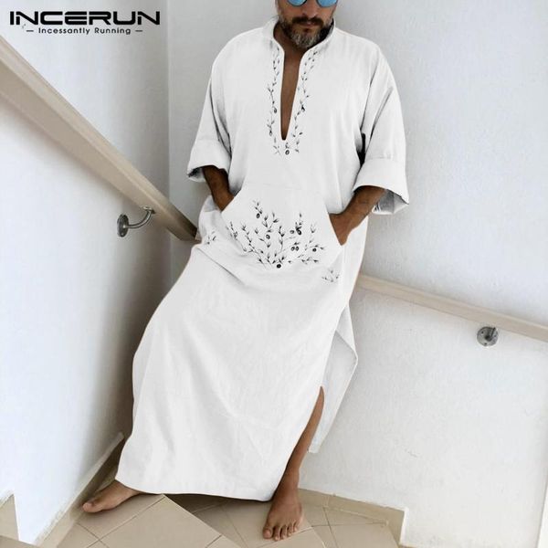 ethnic clothing incerun printed men muslim jubba thobe long sleeve pockets v neck casual robes arabic islamic kaftan 2021 middle east caftan, Red
ethnic clothing incerun printed men muslim jubba thobe long sleeve pockets v neck casual robes arabic islamic kaftan 2021 middle east caftan, Red