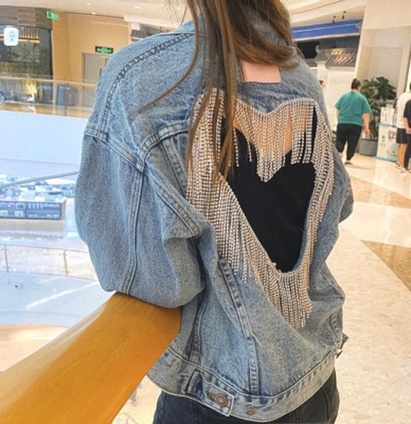 women's jackets women crystal tassel heavy work denim jacket hollow out heart diamond 2021 fashion girl streetwear jeans, Black;brown
women's jackets women crystal tassel heavy work denim jacket hollow out heart diamond 2021 fashion girl streetwear jeans, Black;brown