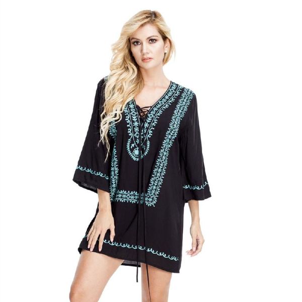 women's swimwear 2021 embroidery cotton bathing suit cover ups tunics for beach robe de praia swim up women beachwear #q884, White;black
women's swimwear 2021 embroidery cotton bathing suit cover ups tunics for beach robe de praia swim up women beachwear #q884, White;black