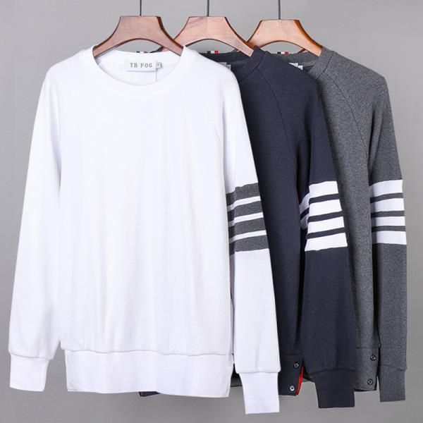 men's and women's tb fog four-bar striped long-sleeved pullover sweater coat cotton casual sweater, Black
men's and women's tb fog four-bar striped long-sleeved pullover sweater coat cotton casual sweater, Black