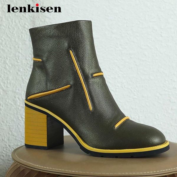 boots lenkisen short real cow leather mixed colors streetwear round toe thick high heel zipper nightclub catwalk ankle l54, Black
boots lenkisen short real cow leather mixed colors streetwear round toe thick high heel zipper nightclub catwalk ankle l54, Black