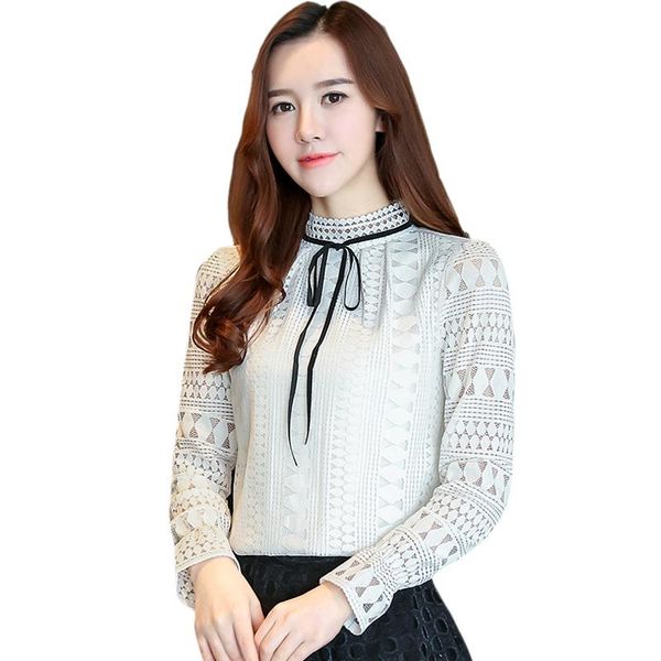 women's blouses & shirts autumn 2021 lace blouse shirt long sleeve women hollow bownot for elegant slim ladies, White
women's blouses & shirts autumn 2021 lace blouse shirt long sleeve women hollow bownot for elegant slim ladies, White
