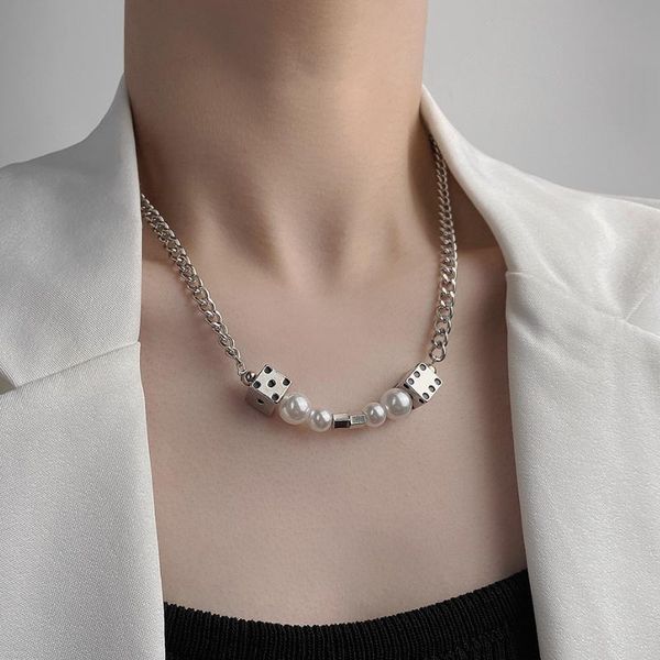 pendant necklaces vsnow statement dice simulation pearl chokers necklace for women delicate geometrical chunky chain holiday jewellery, Silver
pendant necklaces vsnow statement dice simulation pearl chokers necklace for women delicate geometrical chunky chain holiday jewellery, Silver