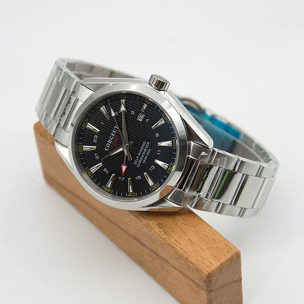 wristwatches luxury 41mm mens clock blue dial automatic date calendar mechanical sapphire crystal ss luminous male wrist watch, Slivery;brown
wristwatches luxury 41mm mens clock blue dial automatic date calendar mechanical sapphire crystal ss luminous male wrist watch, Slivery;brown