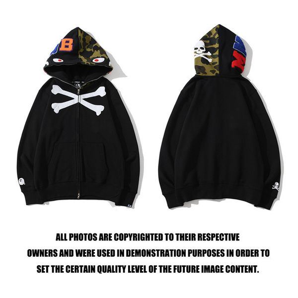 new fashion brand shark skull co branded camouflage color matching zipper cardigan, Black
new fashion brand shark skull co branded camouflage color matching zipper cardigan, Black