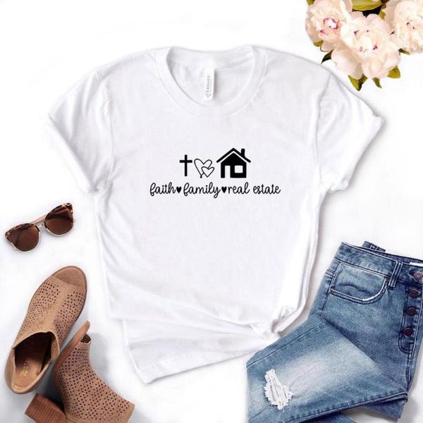 women's t-shirt female tee casual funny t shirt for lady yong girl hipster faith family and real estate print women tshirts, White
women's t-shirt female tee casual funny t shirt for lady yong girl hipster faith family and real estate print women tshirts, White