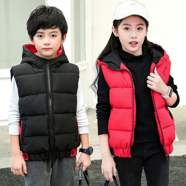 off season down hooded boys' thickened cotton vest girls' autumn and winter coat middle children's shoulder, Black;white
off season down hooded boys' thickened cotton vest girls' autumn and winter coat middle children's shoulder, Black;white