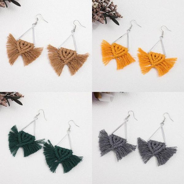 dangle & chandelier vintage silver color open triangle woven craft cotton tassel macrame earrings for women boho fringe jewelry wholesale
dangle & chandelier vintage silver color open triangle woven craft cotton tassel macrame earrings for women boho fringe jewelry wholesale