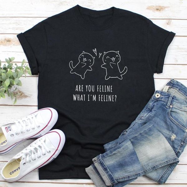 women's t-shirt are you feline what i' funny cat mom gift tshirt cute women graphic valentine's day tee shirt, White
women's t-shirt are you feline what i' funny cat mom gift tshirt cute women graphic valentine's day tee shirt, White
