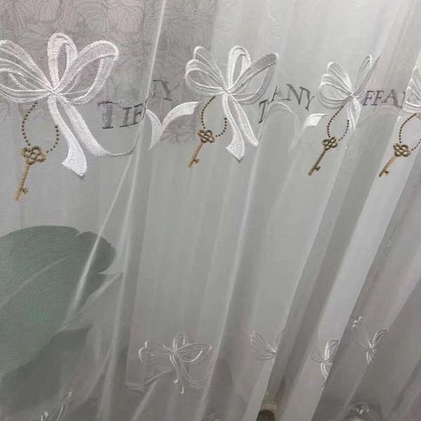 european style white embroidered bowknot key pattern tulle curtains for children bedroom lliving room window sheer lace bottom
european style white embroidered bowknot key pattern tulle curtains for children bedroom lliving room window sheer lace bottom
