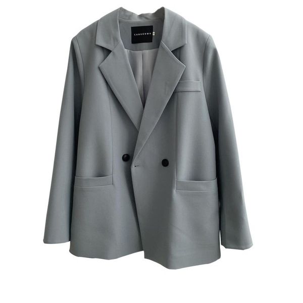 women's suits & blazers 2021 autumn design women solid casual chic double breasted loose suit jacket outwear coat, White;black
women's suits & blazers 2021 autumn design women solid casual chic double breasted loose suit jacket outwear coat, White;black