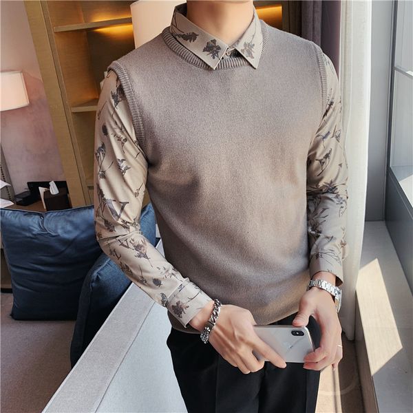 fall thick male sweater fine flower shirt necklace fake two casual sweaters sweatshirt knitted or crocheted 7b25, White;black
fall thick male sweater fine flower shirt necklace fake two casual sweaters sweatshirt knitted or crocheted 7b25, White;black