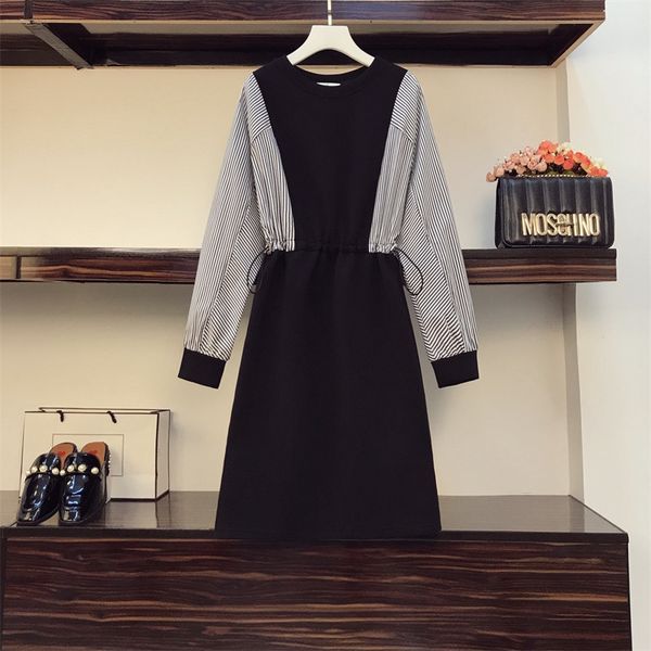 Plus Vintage Size Shredded Stripe Female Long Casual Sleeve Bandage Dress Sweatershirt Knee Dressess Great Clothes Ogix, Black;gray
Plus Vintage Size Shredded Stripe Female Long Casual Sleeve Bandage Dress Sweatershirt Knee Dressess Great Clothes Ogix, Black;gray