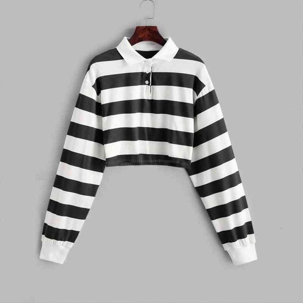 stripe crop women hoodies casual fashion sweatshirt for women turn-down collar long sleeve social hoodies sudadera mujer, Black
stripe crop women hoodies casual fashion sweatshirt for women turn-down collar long sleeve social hoodies sudadera mujer, Black