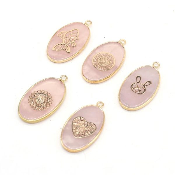 charms retro egg shape pendant natural stone rose quartz gilt edge charm for jewelry making diy necklace earring accessories 18x34mm, Bronze;silver
charms retro egg shape pendant natural stone rose quartz gilt edge charm for jewelry making diy necklace earring accessories 18x34mm, Bronze;silver