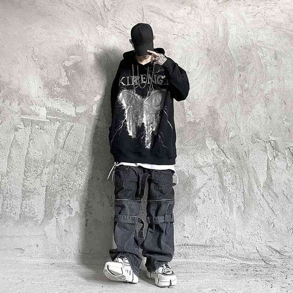 hiphopplien high american street men's butterfly print hoodie fall winter ins tide brand lazy wind, Black
hiphopplien high american street men's butterfly print hoodie fall winter ins tide brand lazy wind, Black