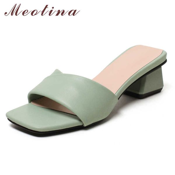 meotina slippers women mid heel slides square toe thick heels shoes ladies summer causal sandals female yellow beige big size 43 210608, Black
meotina slippers women mid heel slides square toe thick heels shoes ladies summer causal sandals female yellow beige big size 43 210608, Black