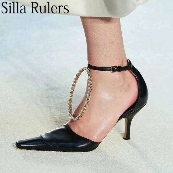 dress shoes runway pointed high heels woman rhinestone ring shallow one strap pumps genuine leather party wedding, Black
dress shoes runway pointed high heels woman rhinestone ring shallow one strap pumps genuine leather party wedding, Black
