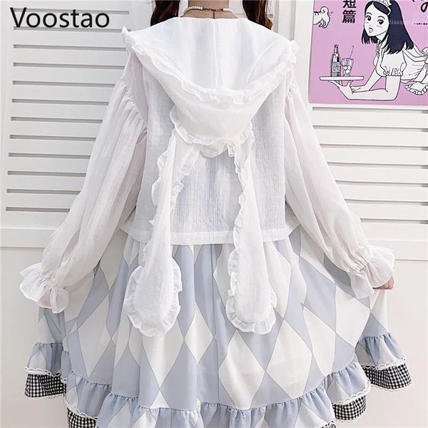 women's jackets japanese sweet lolita thin sunscreen jacket women cute long sleeve hooded ears clothing summer girls kawaii loose coa, Black;brown
women's jackets japanese sweet lolita thin sunscreen jacket women cute long sleeve hooded ears clothing summer girls kawaii loose coa, Black;brown