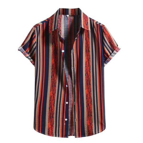 mens strip print shirt breathable summer casual short sleeve hawaiian shirt stand collar cool thin men dress male, White;black
mens strip print shirt breathable summer casual short sleeve hawaiian shirt stand collar cool thin men dress male, White;black
