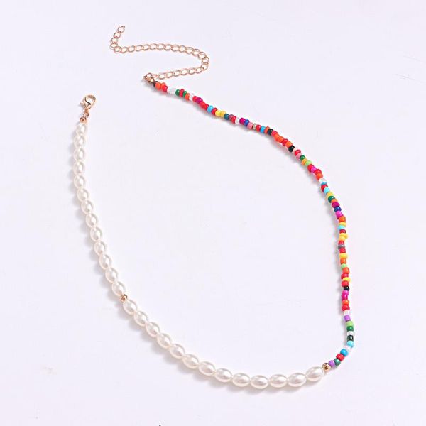 pendant necklaces tauam handmade beaded elastic choker necklace simulated pearl bohemian colorful beads chain women summer fashion jewelry, Silver
pendant necklaces tauam handmade beaded elastic choker necklace simulated pearl bohemian colorful beads chain women summer fashion jewelry, Silver