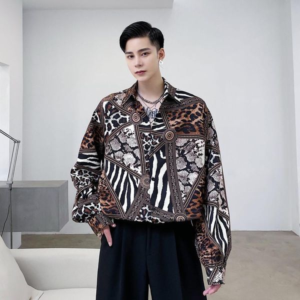 men's casual shirts vintage leopard snake print fashion 2021 spring long sleeve chemise homme social party hip hop streetwear, White;black
men's casual shirts vintage leopard snake print fashion 2021 spring long sleeve chemise homme social party hip hop streetwear, White;black