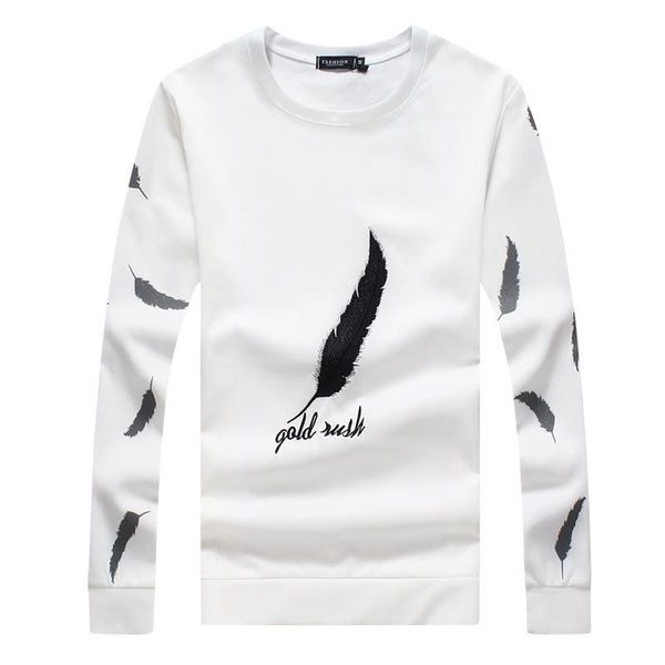 men's hoodies & sweatshirts o-neck pullover spring and autumn feather print casual sweatshirt solid color street wear fashion, Black
men's hoodies & sweatshirts o-neck pullover spring and autumn feather print casual sweatshirt solid color street wear fashion, Black