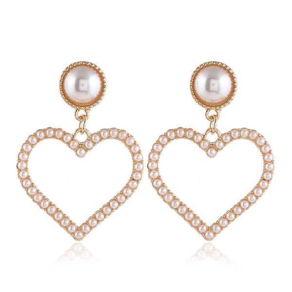 simulated pearl earrings for women love heart dangle drop earring fashion jewelry trendy, Silver
simulated pearl earrings for women love heart dangle drop earring fashion jewelry trendy, Silver