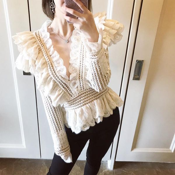 women's blouses & shirts 2021 shein zanzea size vadim spring lace shirt retro stitching hollow v-neck ladies slim women blouse womens, White
women's blouses & shirts 2021 shein zanzea size vadim spring lace shirt retro stitching hollow v-neck ladies slim women blouse womens, White